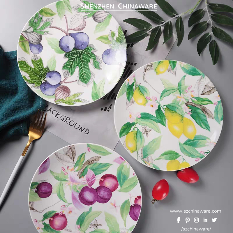 Porcelain New Bone China Tableware OEM for Popular Season Fruit Design Tableware SZChinaware Ceramic Porcelain Mugs Wholesale