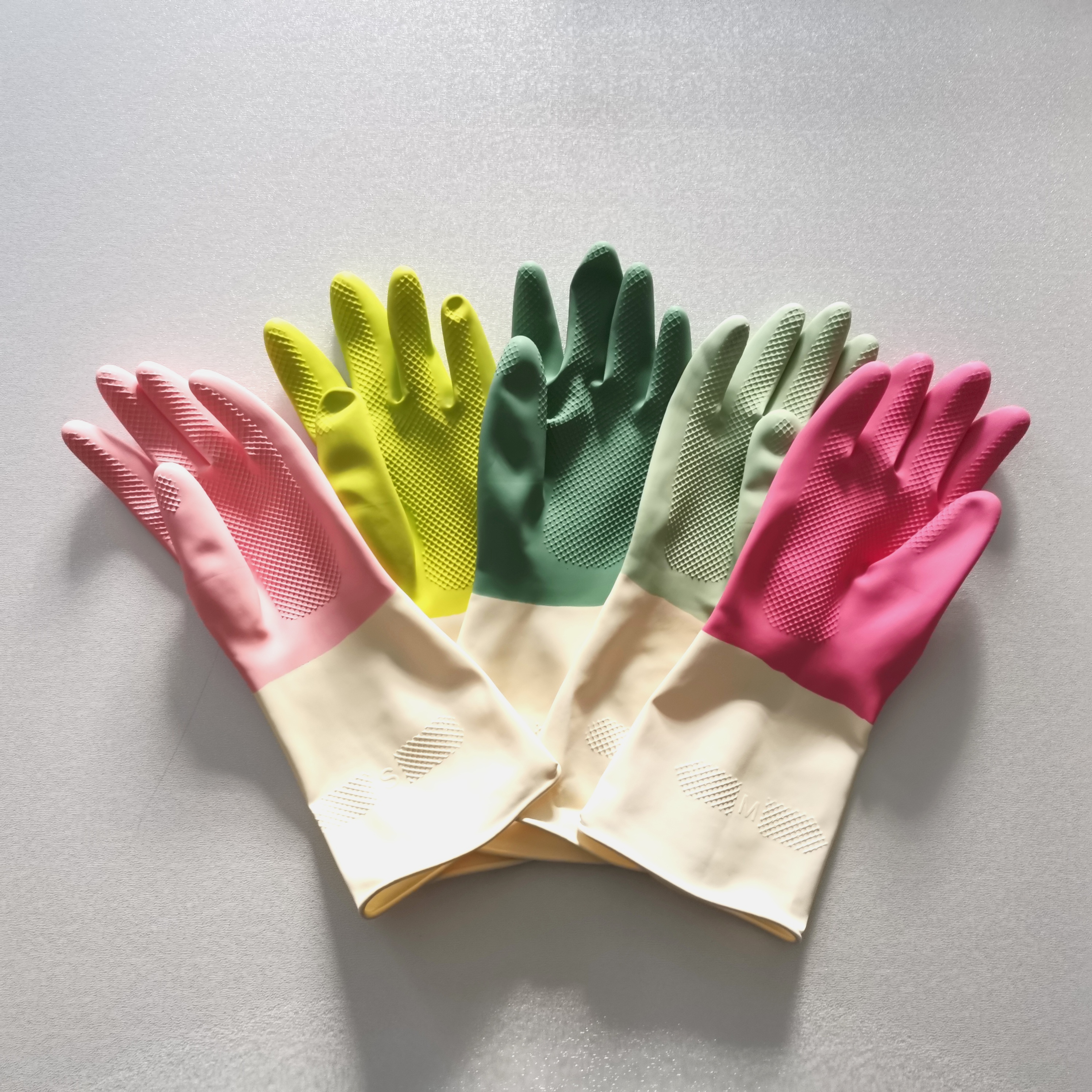 Xingli bi-color light industrial chemical resistance latex gloves for safety job working