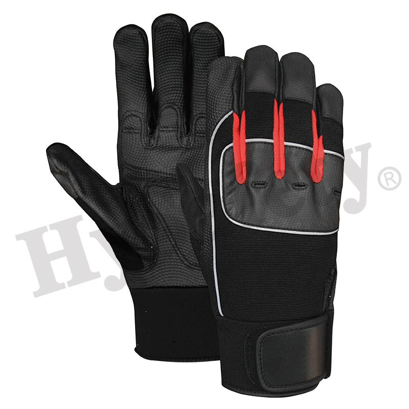 Mechanics gloves, PU glove, work glove, firm fit gloves