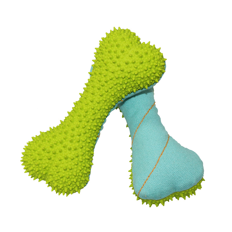 14cm Latex with Cloth Bone Squeaker Pet toys
