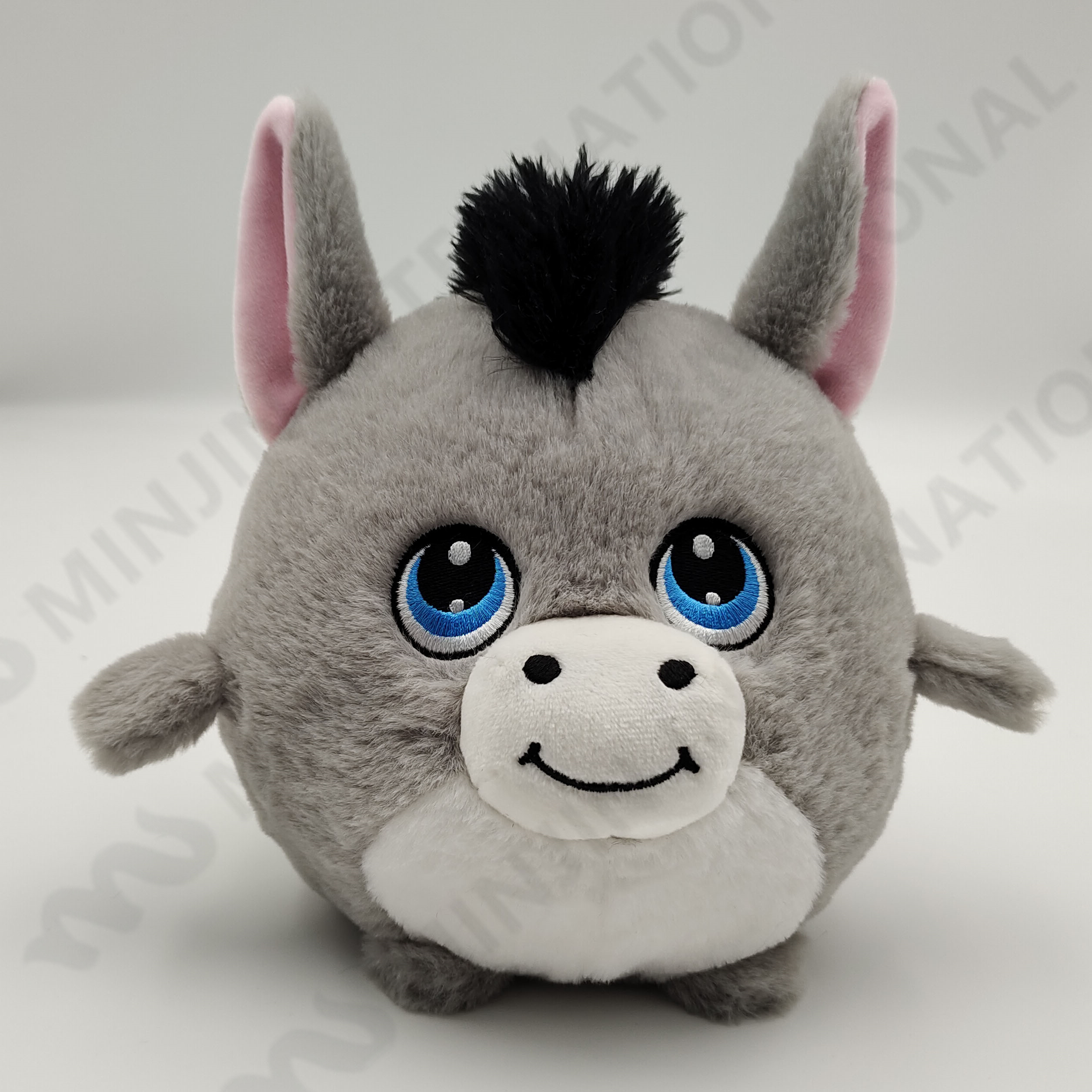 Custom fashion hot sale High quality soft stuffed plush toy cute round donkey