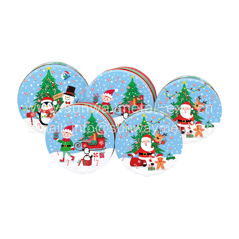 Round tin box set 5pcs