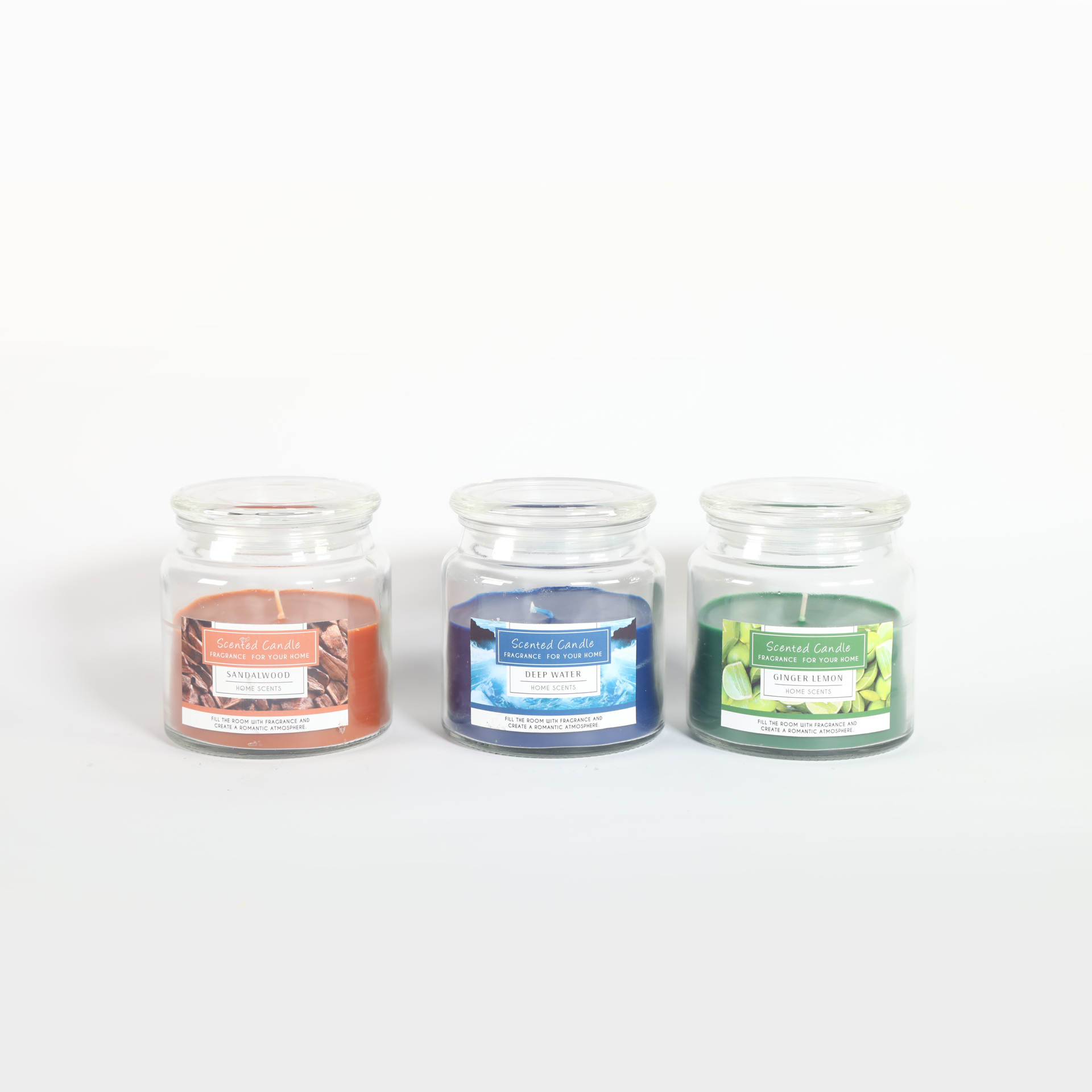 Scented Glass Candle W/Lid