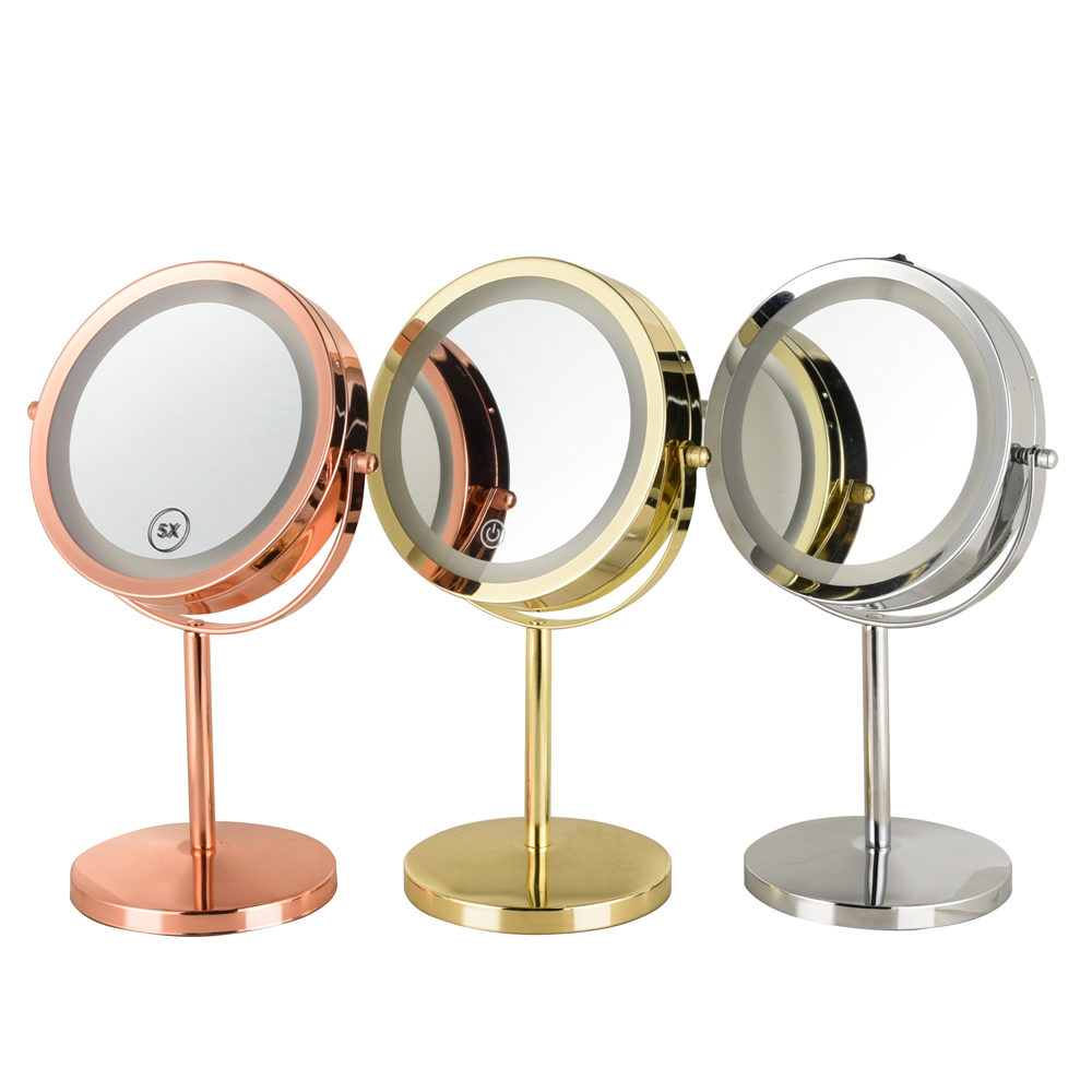 Hot sell 7 inch double sides LED table mirror