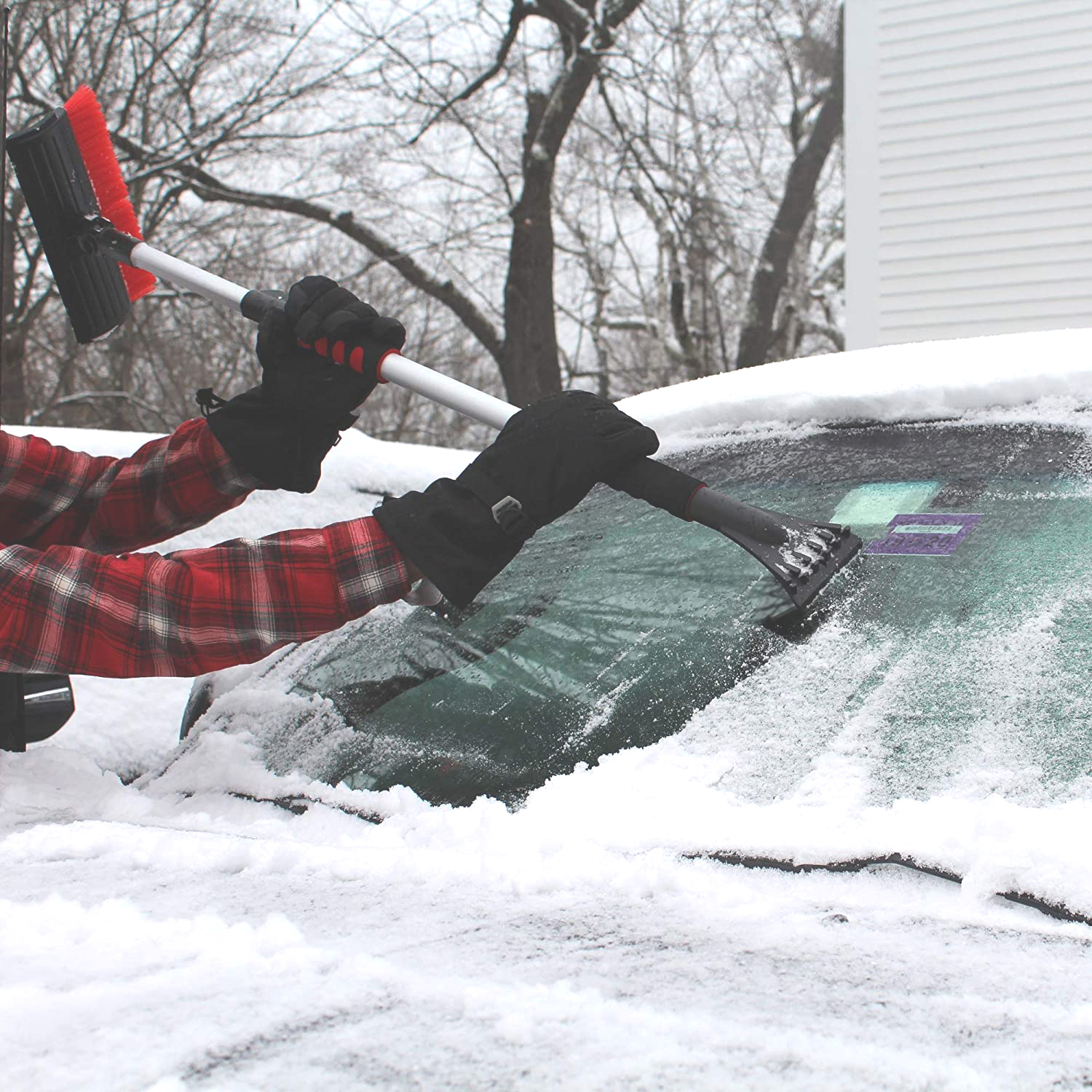 海绵柄可伸缩除雪器，适用于轿车、SUV和车窗