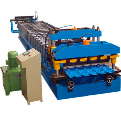 Colored glazed tile steel sheet roll forming machine