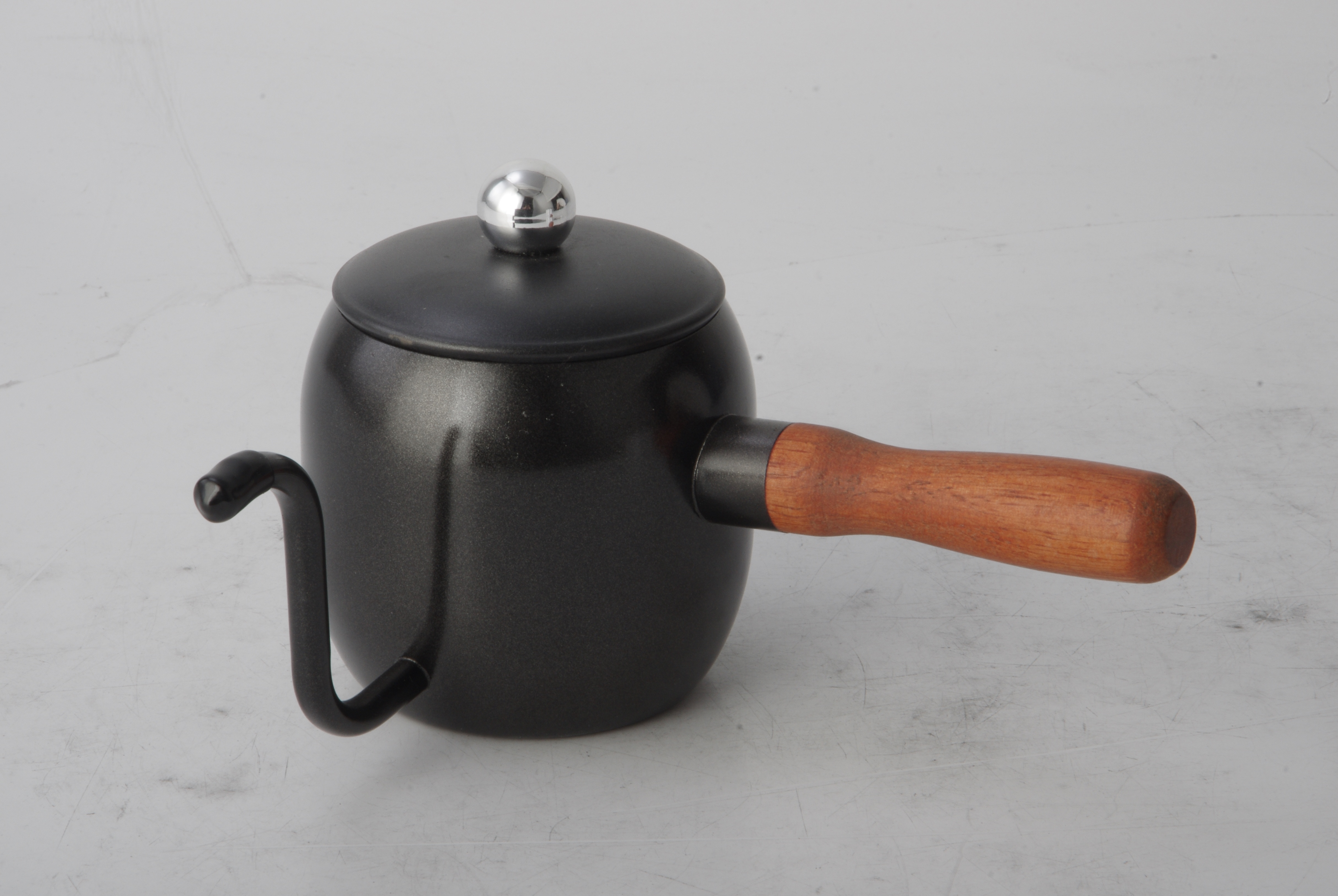 RGS-KK2904 Stainless steel hand punch coffee pot with wooden handle Teflon SS304