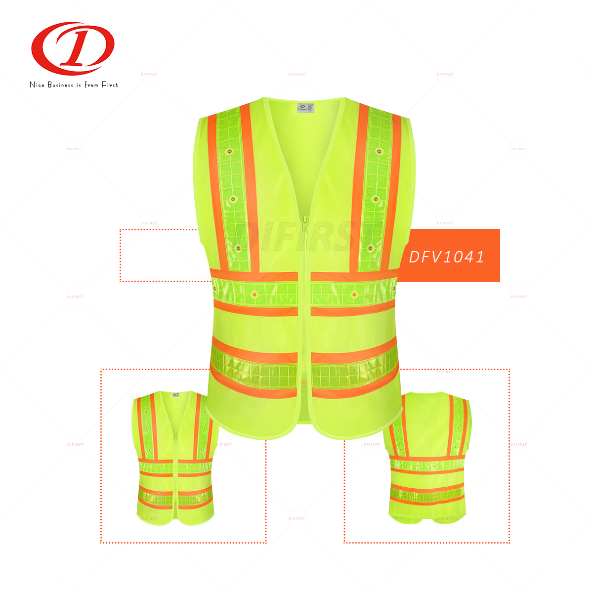LED safety vest polyester knitting fabric