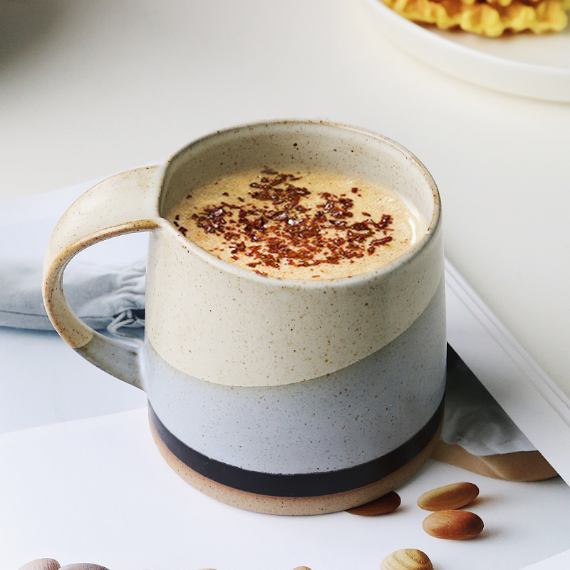 Coffee cup, clay mug, day and night cup