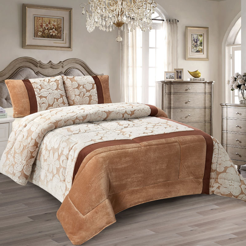 Rabbit fur with cutting comforter set