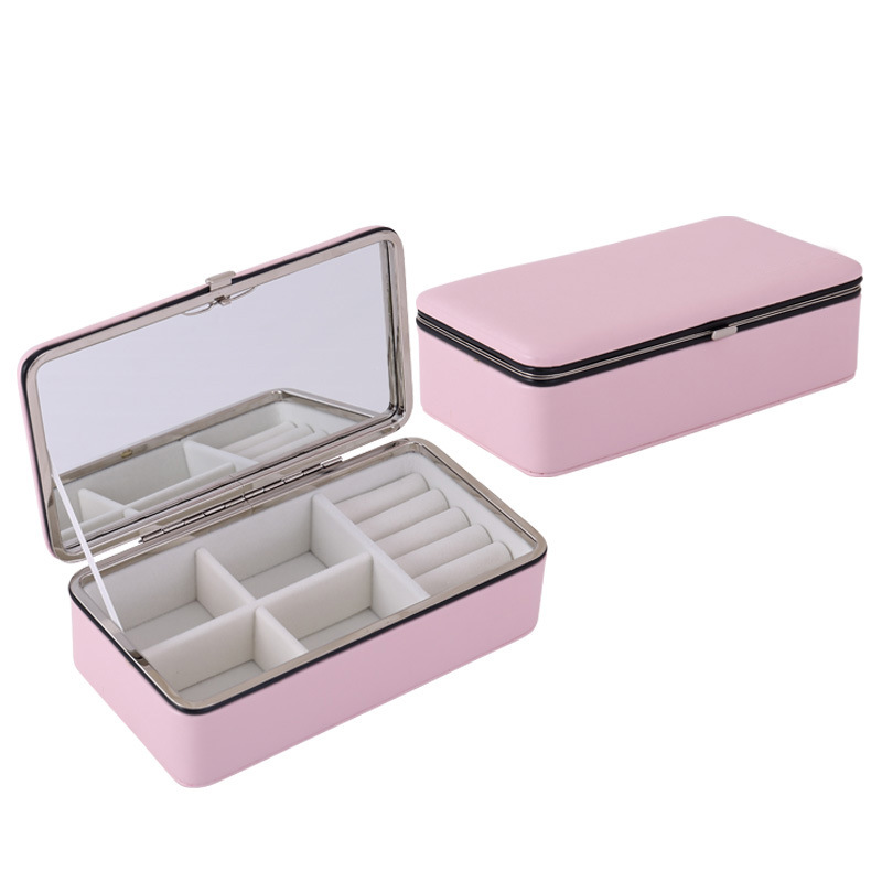 Korea Style Jewelry Storage Box PU Jewelry Box Portable Stud Ring Jewelry Box