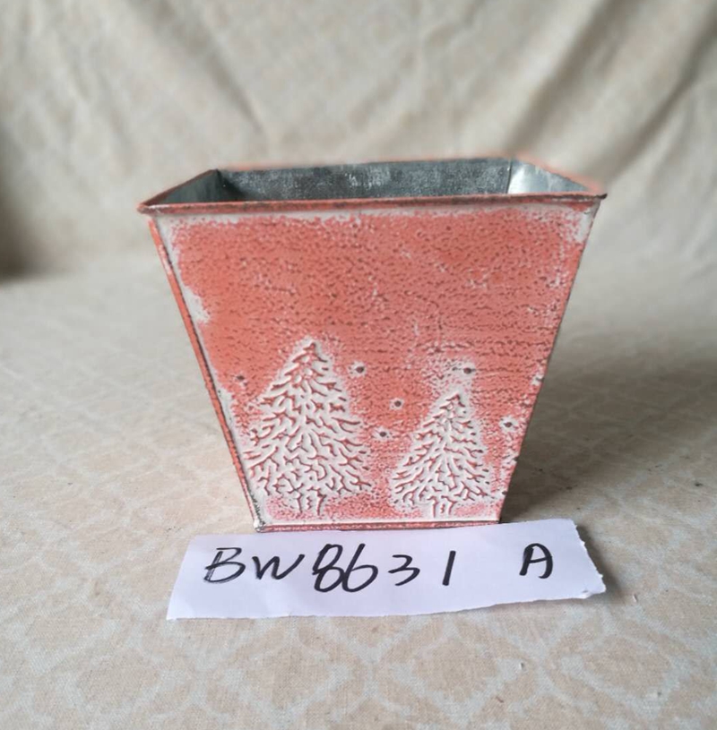 Square zinc planter