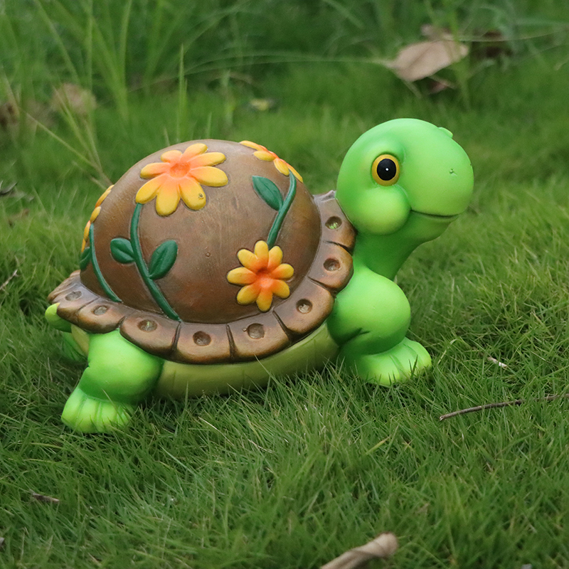 Custom resin fountain animals garden decoration animal ornaments Lovely colorful tortoise garden furniture