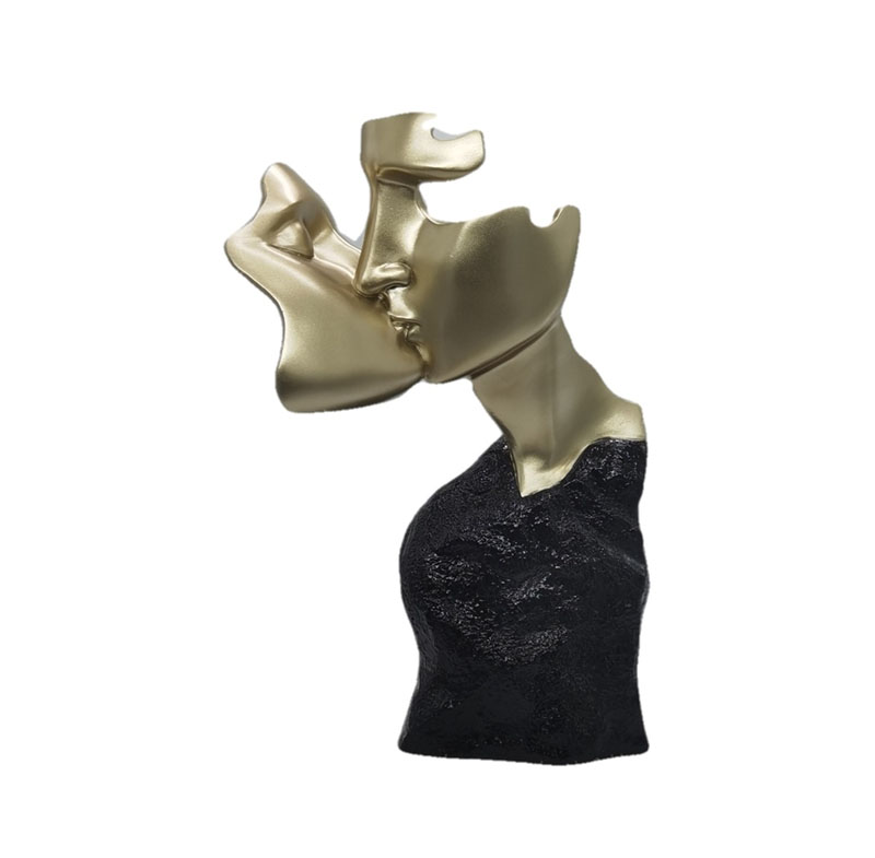 Creative abstract Resin sculpture of deco bust Statue kissing for Home and Office Desk