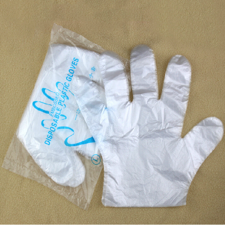 Disposable plastic gloves