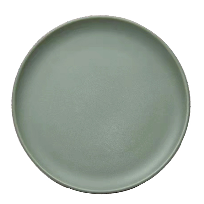 8inch solid color side plate in green and blue-gray