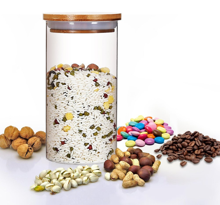Hot Sale Clear Borosilicate Glass Storage+Bottles+ Lid Leaf Free Food Glass Jars Containers