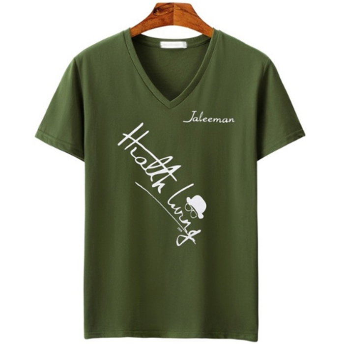 men's Short Sleeve v Neck T-shirt printing