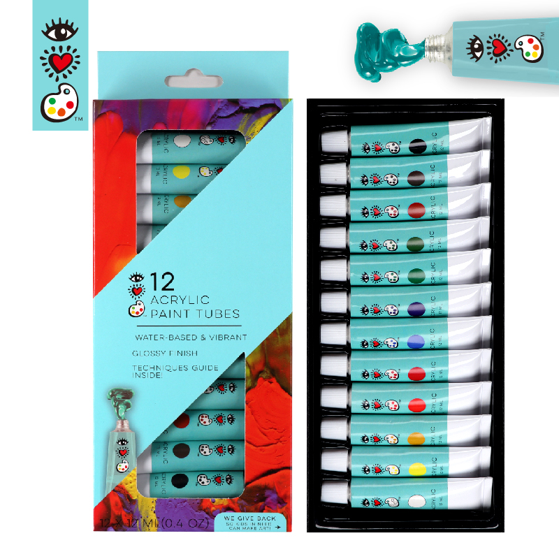 12 Colors Basic Art Acrylic Paint Set for Kids