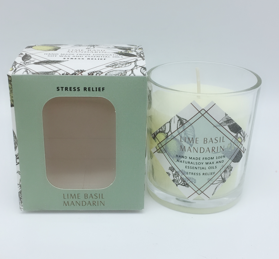Scented glass jar candle with customized packages