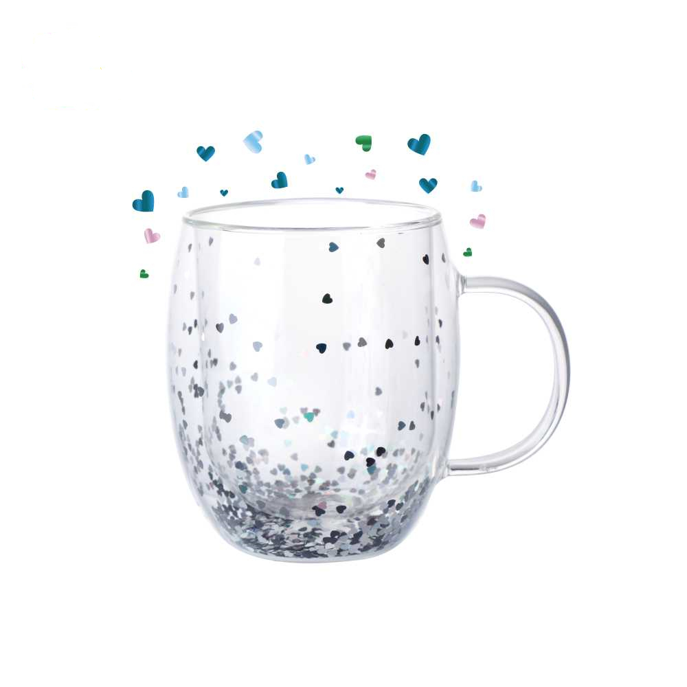 Sequined double handle cup