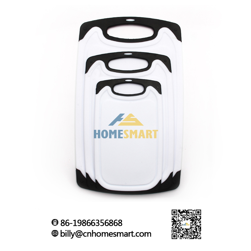 HOMESMART Cooking Cutting Board Set - 3 Kitchen Chopping Boards, Small to Large, Non-Porous Plastic, Dishwasher Safe