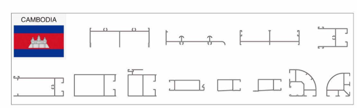 020 Custom Cambodia Window Door Aluminum Profile