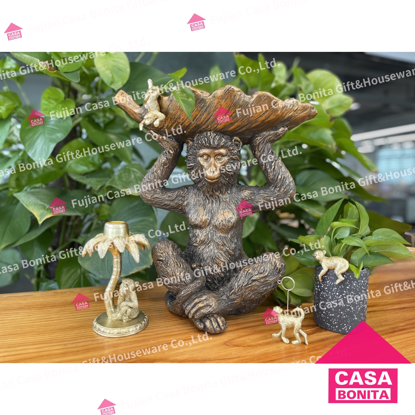 Animal candlestick ornament card holder