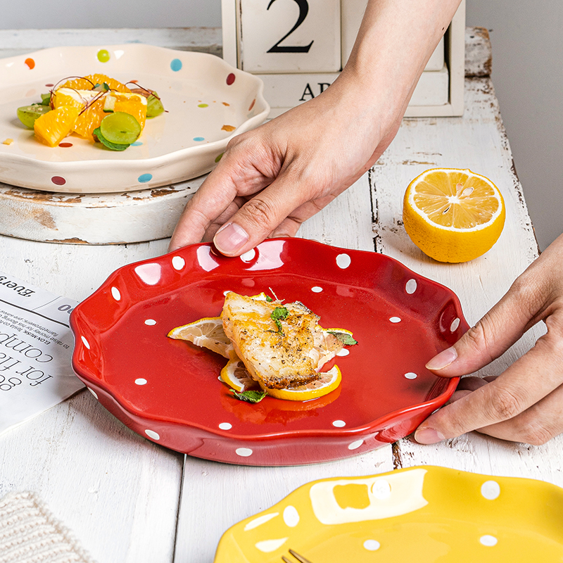 Polka Dot Plate With Falbala