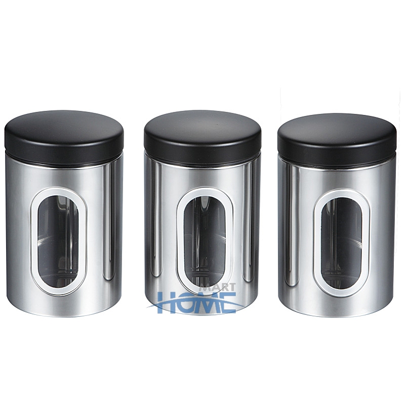 Kitchen Stainless Steel Storage Canister Set Coffee Sugar Tea Metal Seasoning Jar For Storage Jar Bottles Canister With Lid