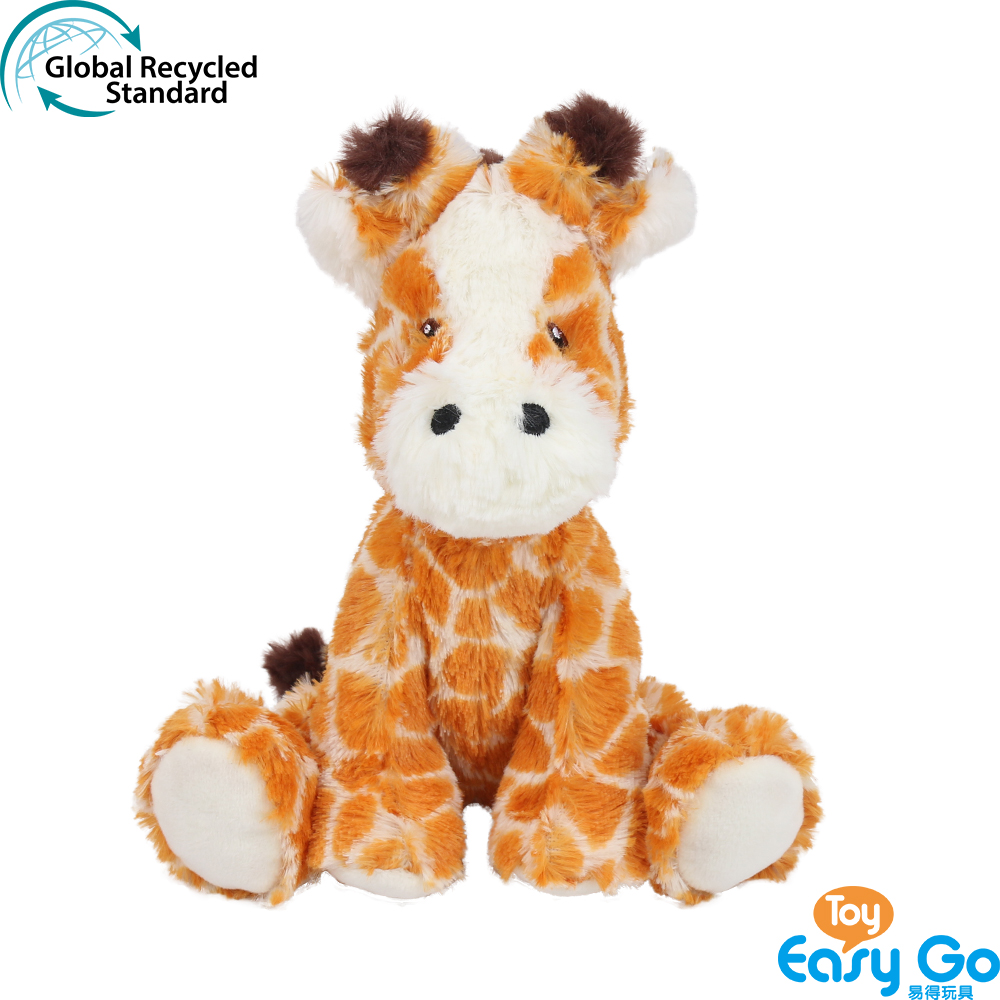 RPET material made from plastic bottle fabric wild animal series plush toy giraffe