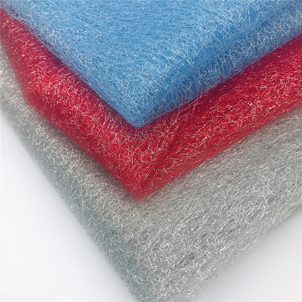 Nylon Random Network Metallic Tulle Mesh Fabric For Decoration