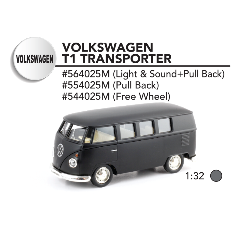 1:32 (Matte Black) - Volkswagen Samba Bus