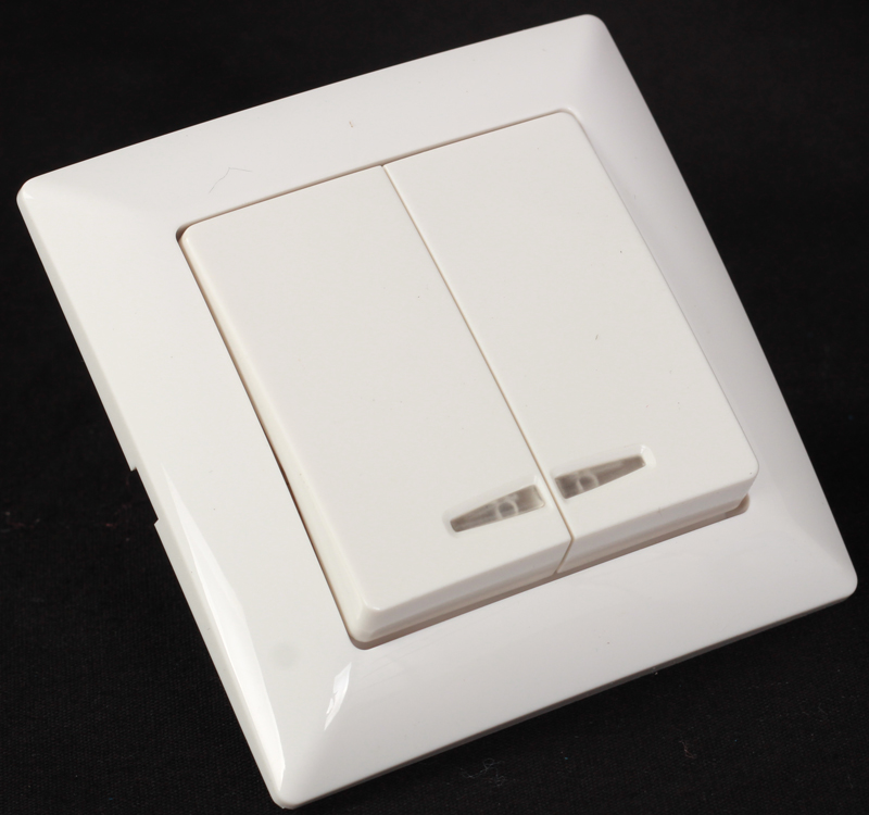 81W-16-04two gang one way switch with lamp