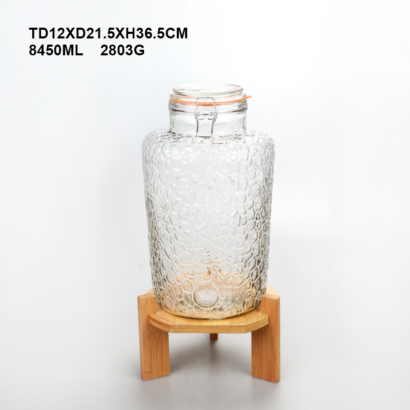 Sun Tea Mason Jar Glass Beverage Dispenser with Lid, Entertainment Glassware Pitcher for Water