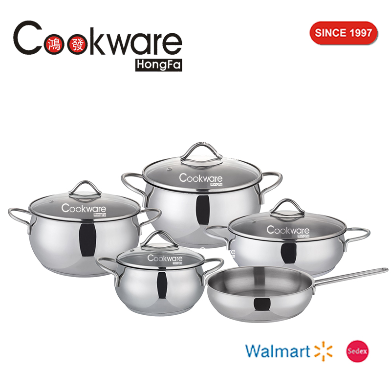 9pcs Stainless Steel Cookware Set