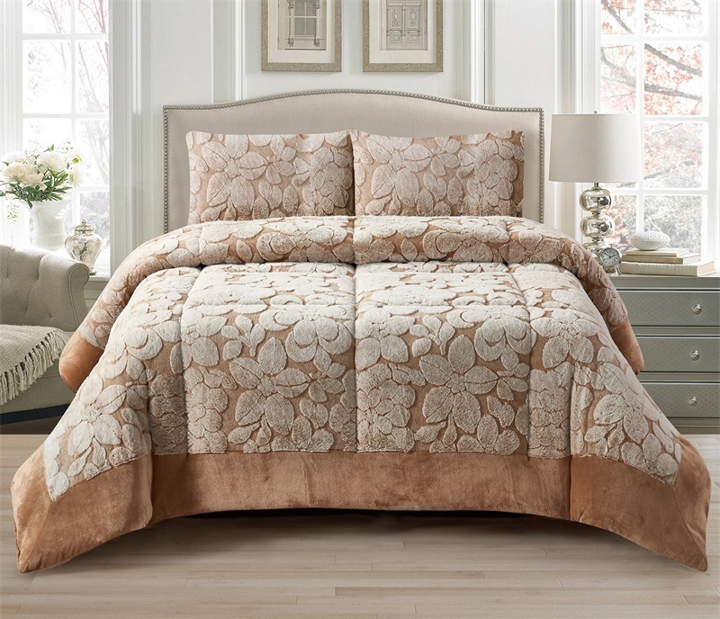 Rabbit fur with cutting comforter set