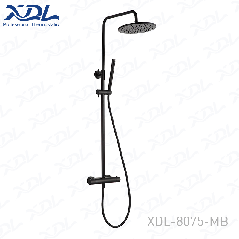 Thermostatic shower set Matte Black