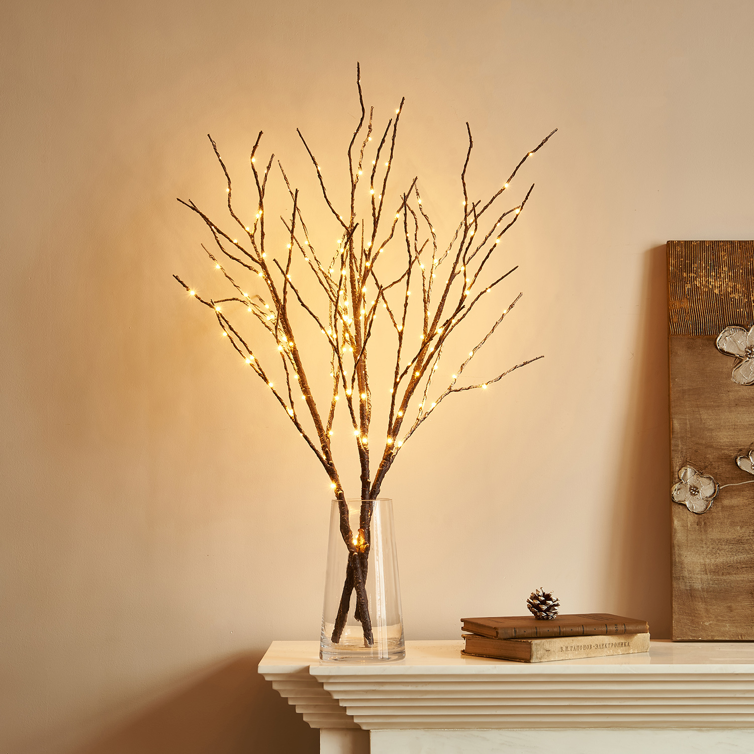 Lighted Willow Branches Snow Flocked 32in 150L LED Artificial Twig Branch Lights Plug in for Indoor Outdoor Christmas Party Home Decoration