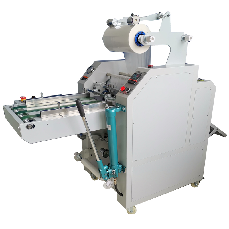 Hydraulic feeder , pneumatic separating systems laminator with over-lap function