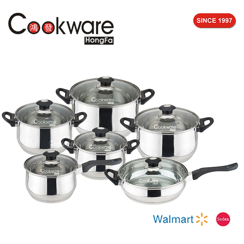 12pcs Stainless Steel Cookware Set