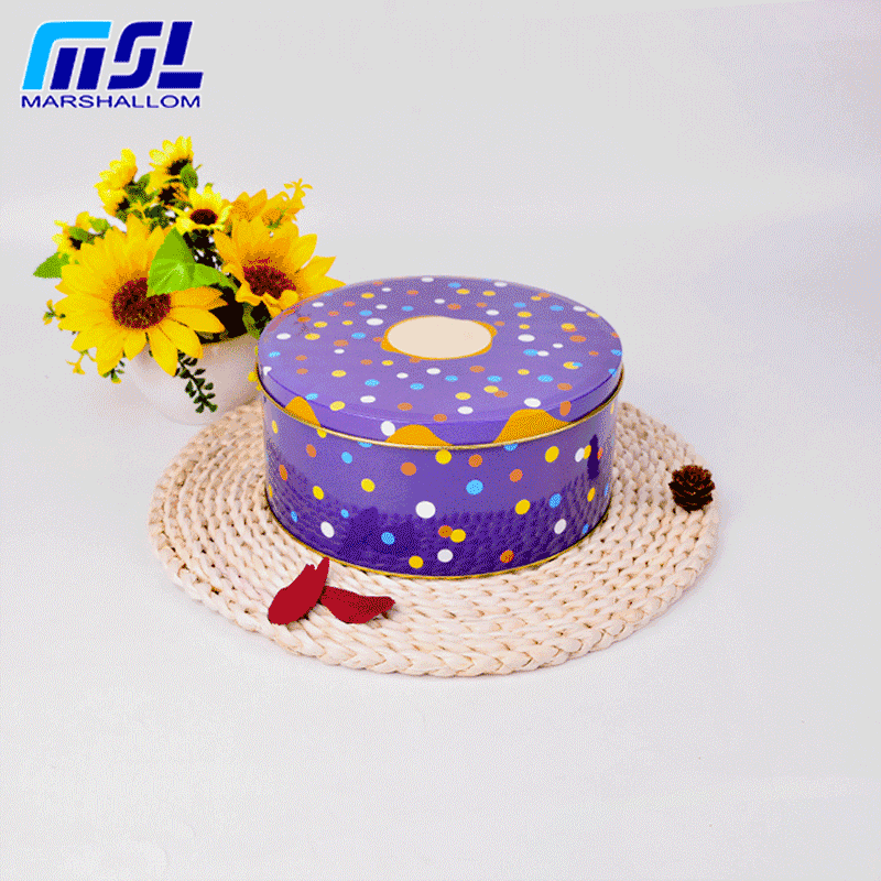 Set of round tin tinbox metal box