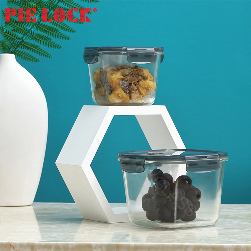 Wholesale bento lunch box,Glass Food container with lid, square
