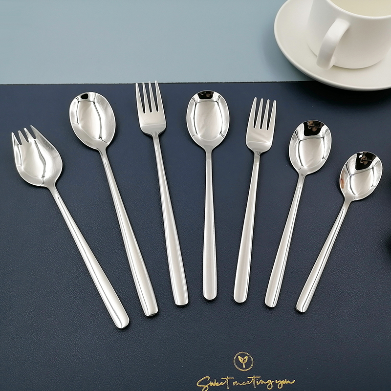 7 pieces stainless steel spoon and fork sets with customized laser pattern
