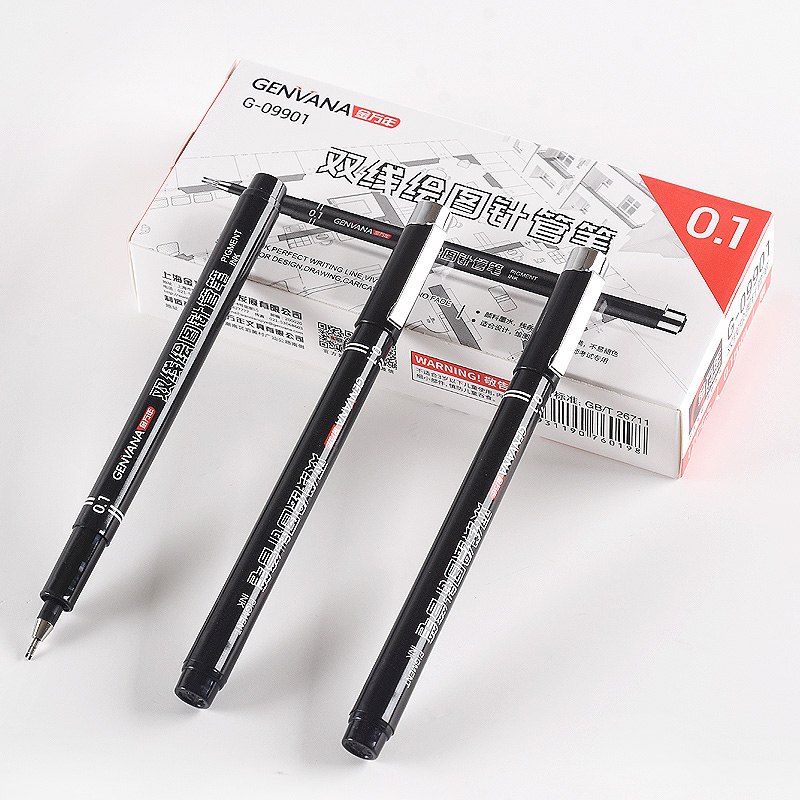 Waterproof twin tips pigment ink drawing pen (G-09901)