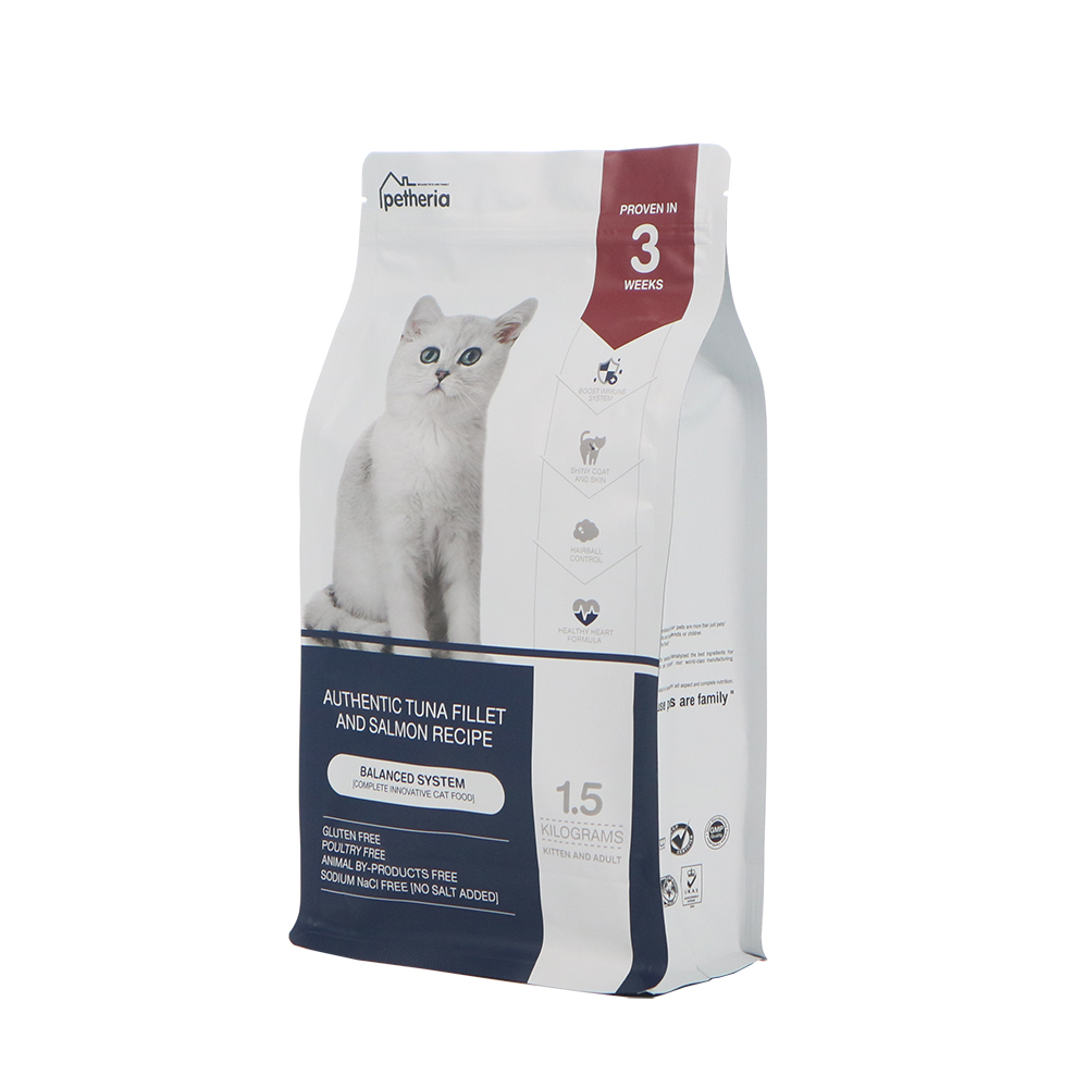 1.5 KGS Pet Food Bags Quad Bottom Pocket Zipper Aluminum Foil Bag Food Grade bag