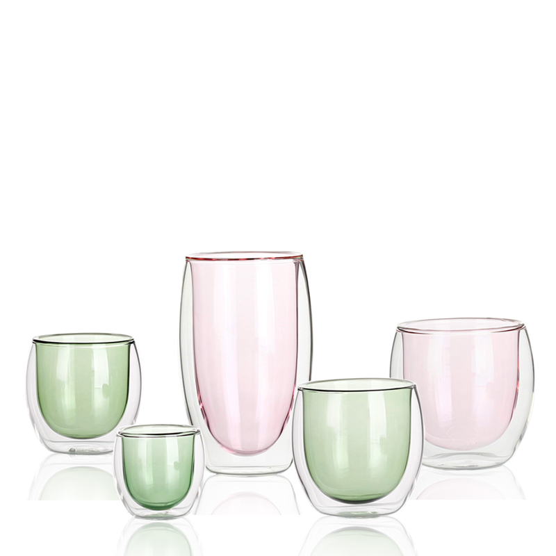 Double Wall Color double glass mug