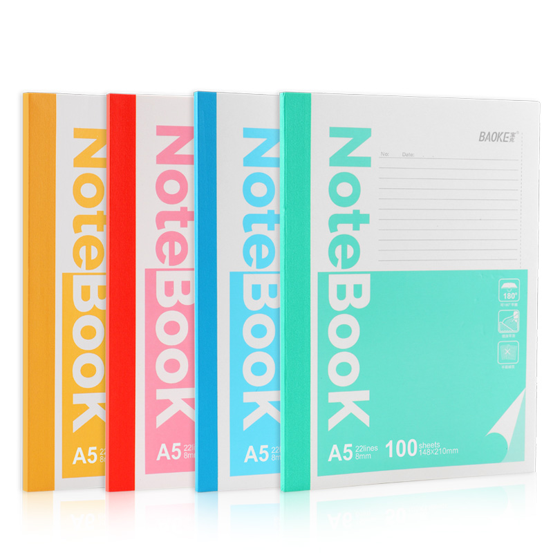 NB2930 A5 notebook 4colors cover 40sheets 60sheets 80sheets 100sheets student wireless binding notebook