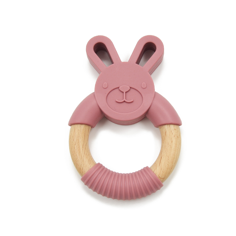 Food Grade Silicone Beech Wood Teether