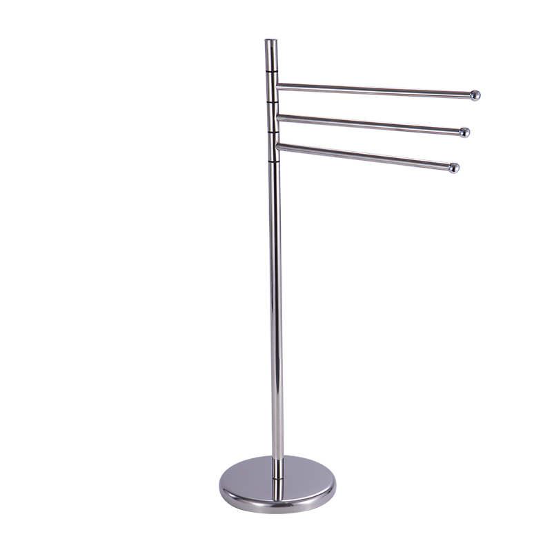 bathroom stainless steel free standing towel holder with heavy bottom/base